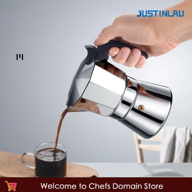 Coffee Equipment Wholesale - JUSTINLAU 150/300ML Octagonal Moka Pot Stainless