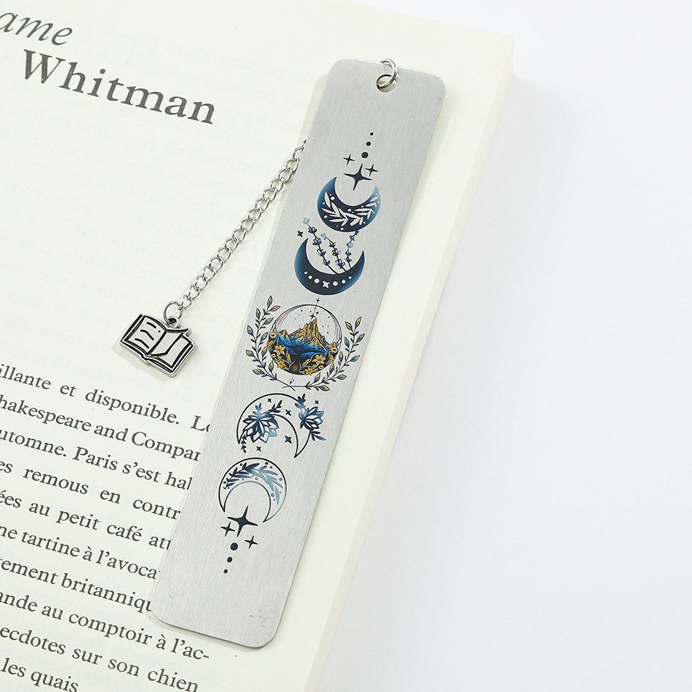 Coffee Shop Equipment - Moon Pattern Personalized Book Mark Stainless