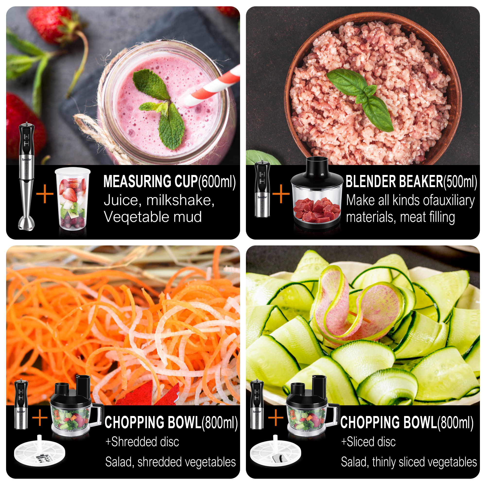 10 in 1 Food Processor 800 W S – обзор и цена Bean Hopper Lid