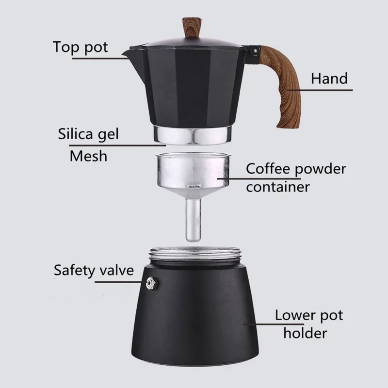 JUSTINLAU Coffee Moka Pot 150m – обзор и цена Coffee Equipment Wholesale